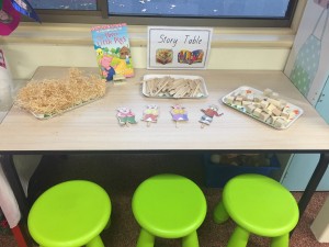 Three lIttle pigs story table